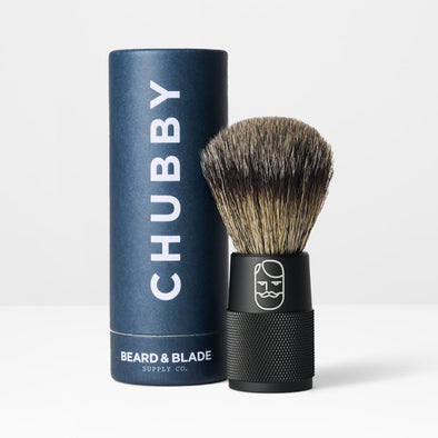 Beard & Blade Chubby Synthetic Shaving Brush Black Alloy